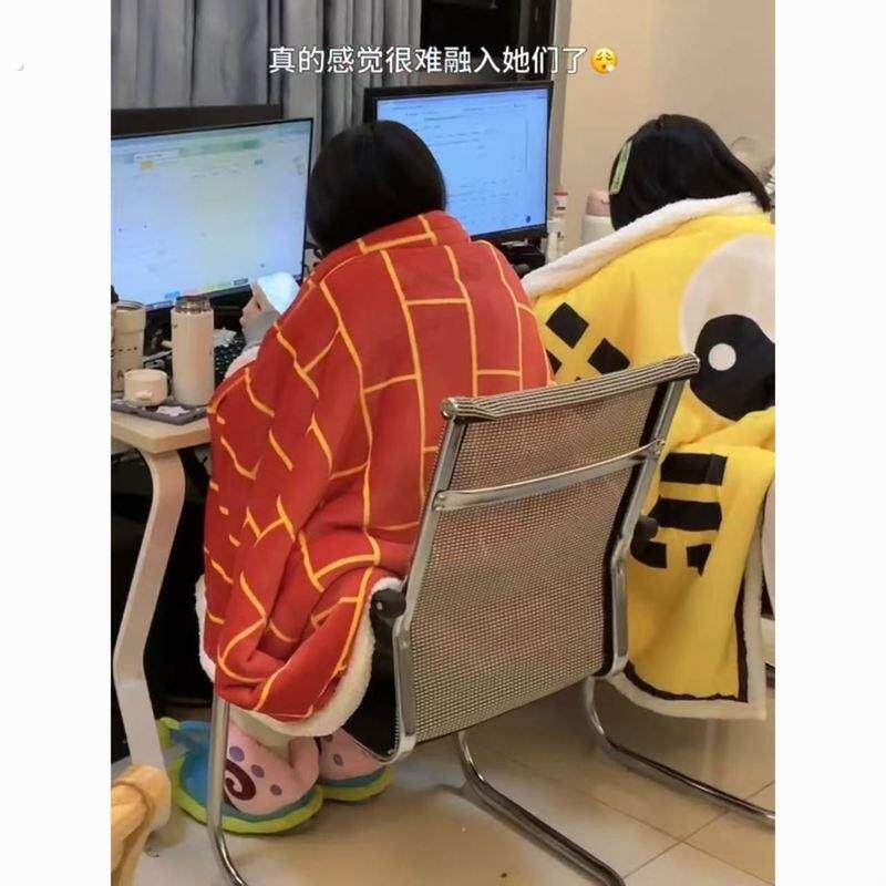 创意袈裟毯子办公室午睡披肩盖毯搞怪搞笑披风盖腿可携式空调毯夏