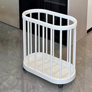 现代简约大号瑜伽垫健身器材收纳筐置物架脏衣篮可移动带轮储物篮