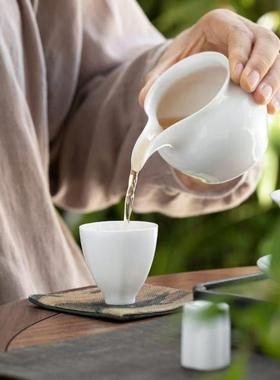 德化高白瓷茶杯功夫茶具小茶杯单杯品茗杯茶碗陶瓷茶具白色茶杯子