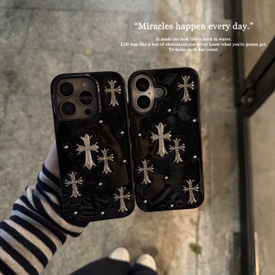 水钻立体十字架适用vivo手机壳