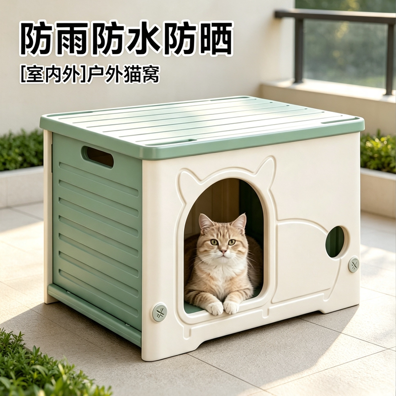 宠物户外猫窝流浪猫四季通用室外封闭式猫屋夏季防晒狗狗房子