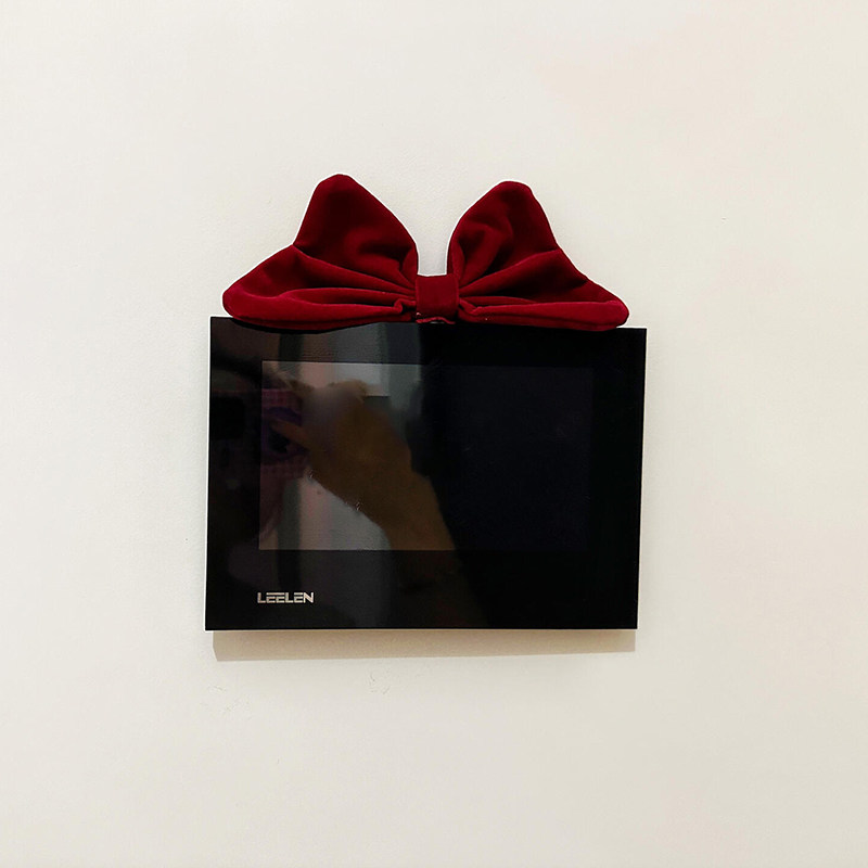 蝴蝶结可视门铃对讲机装饰摆件电话开关面板遮丑卧室房间布置墙贴