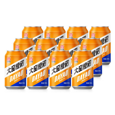 大窑汽水嘉宾橙诺330mL*12罐果汁碳酸饮料