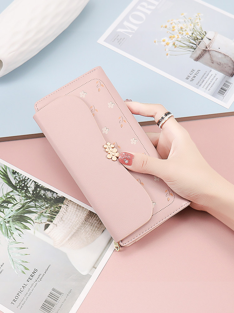 钱包女士2025新款小清新时尚折叠钱包卡包二合一防消磁学生零钱包