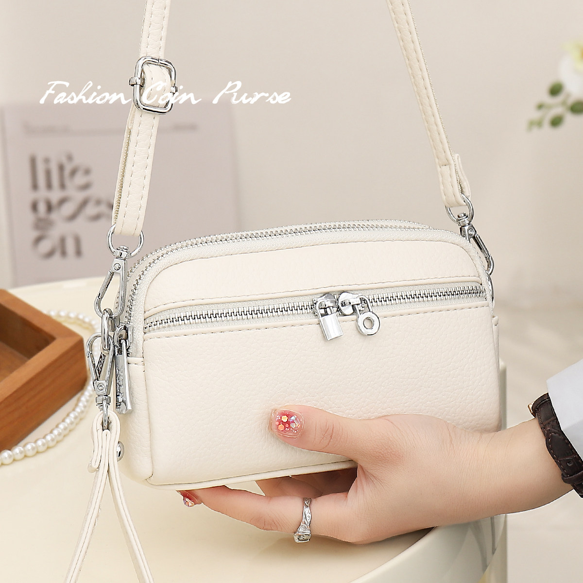 新款单肩斜挎女包2026简约时尚通勤手机包大容量双层零钱包小挎包