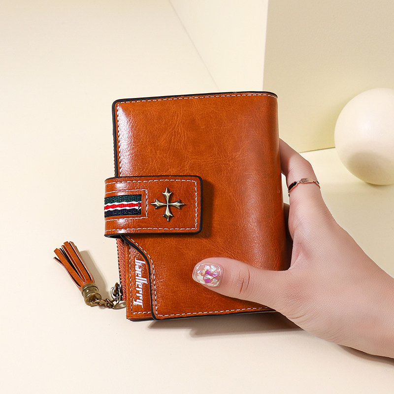 宝瑞芙钱包女短款小众设计折叠简约大容量零钱包卡包钱包一体包女