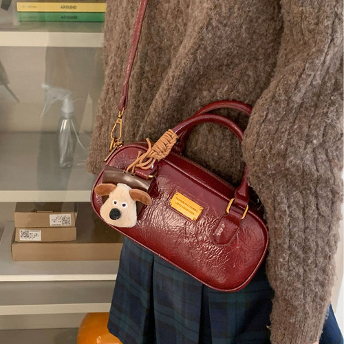 复古时尚新款波士顿女包