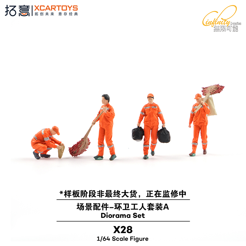 拓意1/64城市环卫清洁工人偶模型