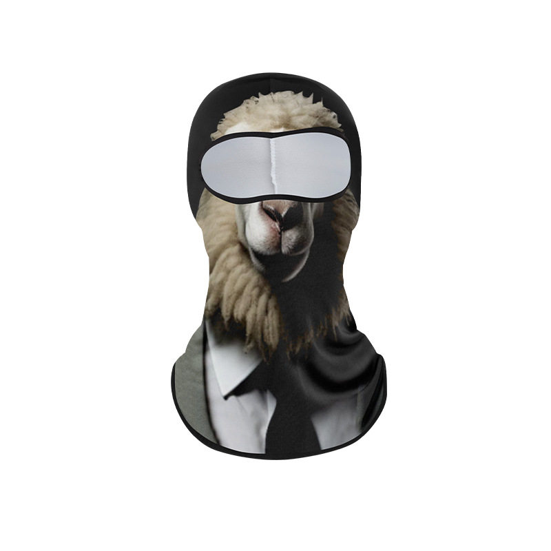 ANIMAL HEAD COVERING OUTDOOR CYCLING CREATIVE FUNNY SUNSCREEN MASK HAT INTEGRATED NECK PROTECTOR ICE SILK HELMET FACE MASK FACE TOWEL