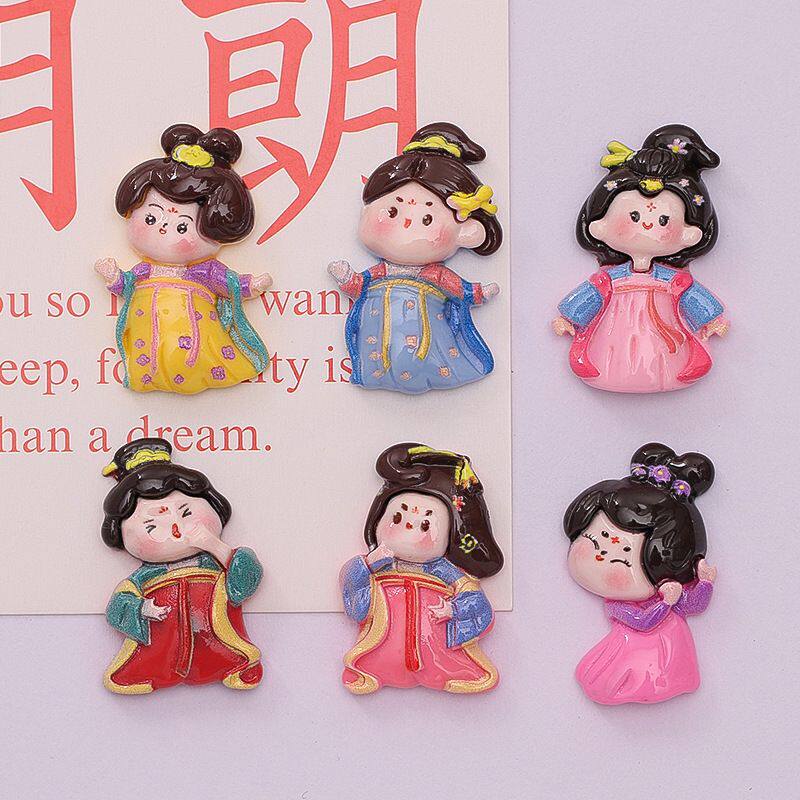 新款可爱古风唐朝胖女孩 diy奶油胶手机壳发夹创意饰品树脂配件