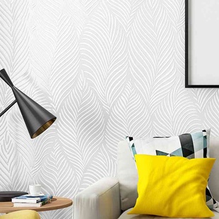 仿硅藻泥纯色素色墙纸3d立体客厅纯白色卧室北欧现代简约羽毛壁纸
