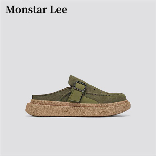 Monstar lee勃肯包头半拖鞋男夏季懒人一脚蹬无后跟镂空洞洞凉鞋