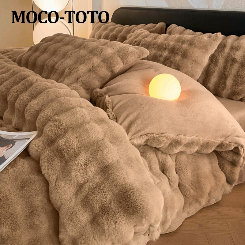MOCO-TOTO2025四件套冬季牛奶丝绒双面珊瑚丝绒冬季床床单