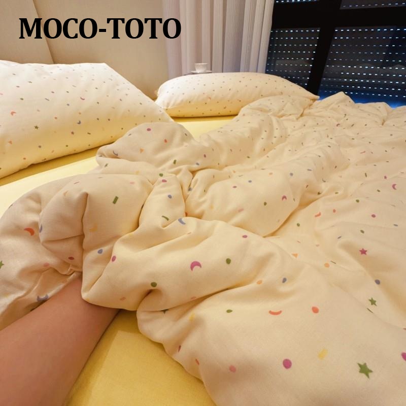 MOCO-TOTOA类双层纱床上四件套2025新款床单被套学生三件套床笠款