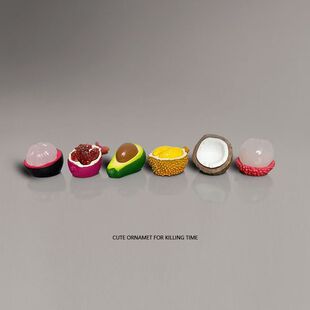 立体仿真大号半剥皮水果荔枝牛油果石榴榴莲山竹椰子装饰品小摆件