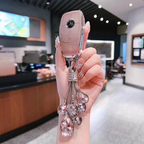 适用奔驰e300l钥匙套C级C260l汽车glc300女gle350包glb200壳扣gla