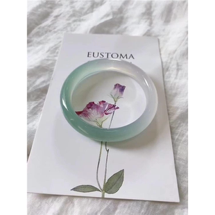 「远山黛」玛瑙手镯女青绿冰晴湖水手镯山水手镯闺蜜礼物