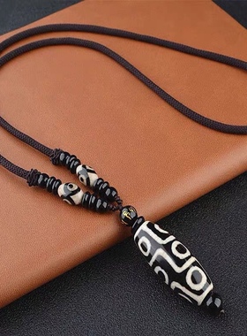 天然玛瑙九眼珠三圆毛衣链