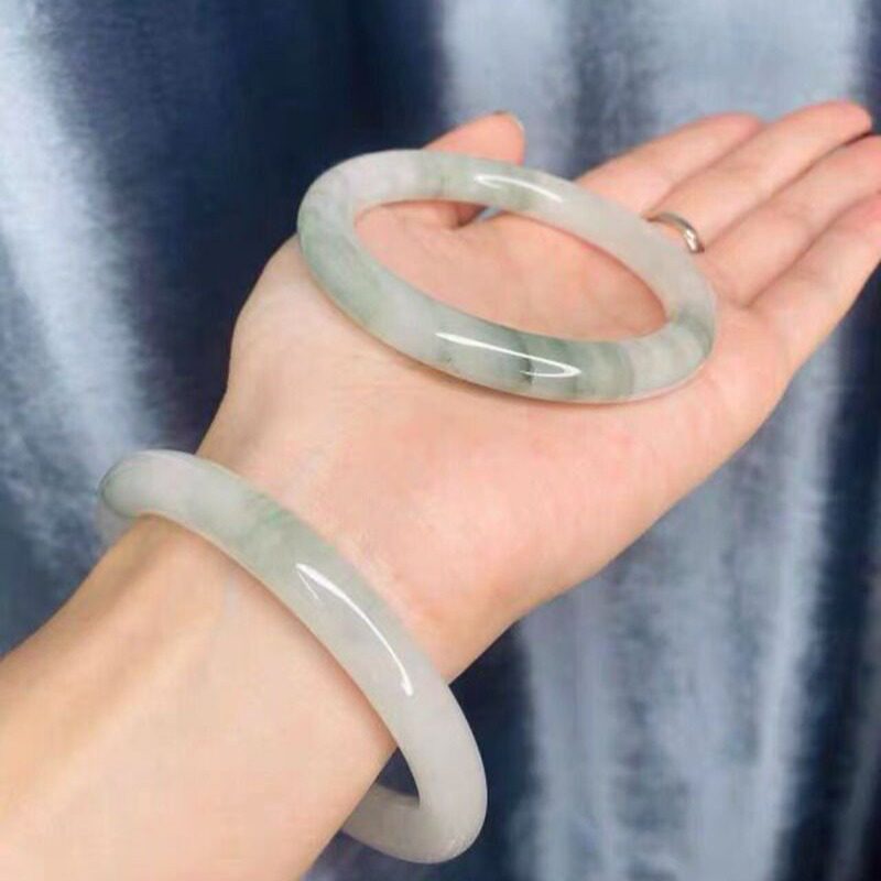 新疆金丝玉天山翠昆仑翠玉圆条手镯白糯金丝玉镯戈壁玉翠色镯子