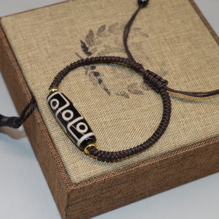 西藏真品老天珠手串九眼原石男女款可收缩手链保真天然玛瑙