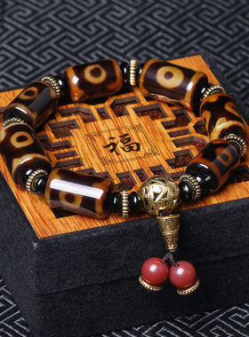 西藏藏传天珠玛瑙手串男