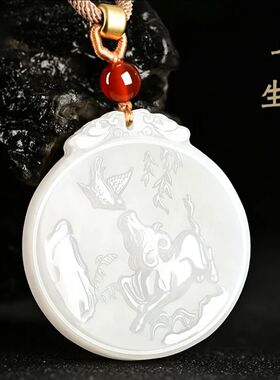 和田色羊脂新疆白玉十二
