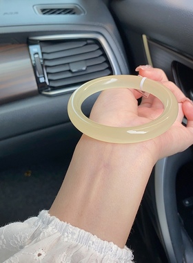 天然冰种青白玉手镯女气质