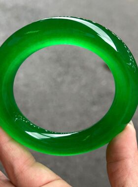 高档玉翡翠色手镯真品送