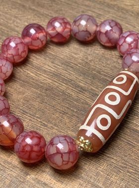 精品玛瑙红血丝龙鳞加九