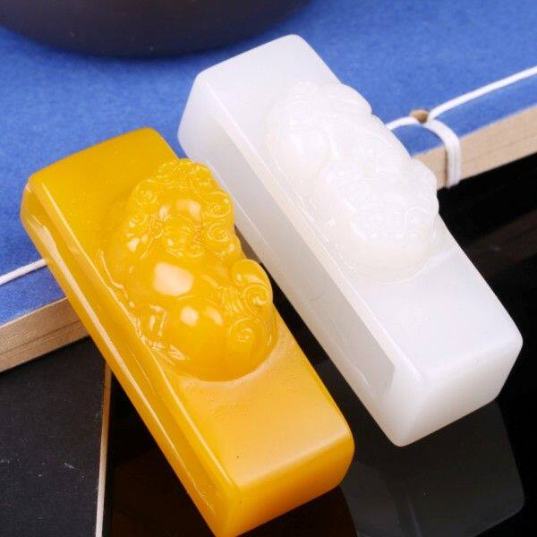 天然和田色白玉腰佩挂件黄龙玉貔貅皮带扣挂坠男款腰扣腰牌挂件