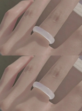 天然高冰种玉髓玛瑙戒指荔