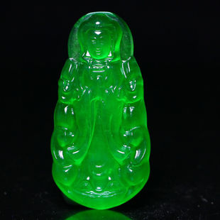 完美高冰精工雕刻【观音牌】吊坠挂坠牌子饰品送链子送盒子