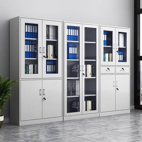 办公室文件柜铁皮资料档案柜带锁钢制储物柜子会计财务凭证收纳柜