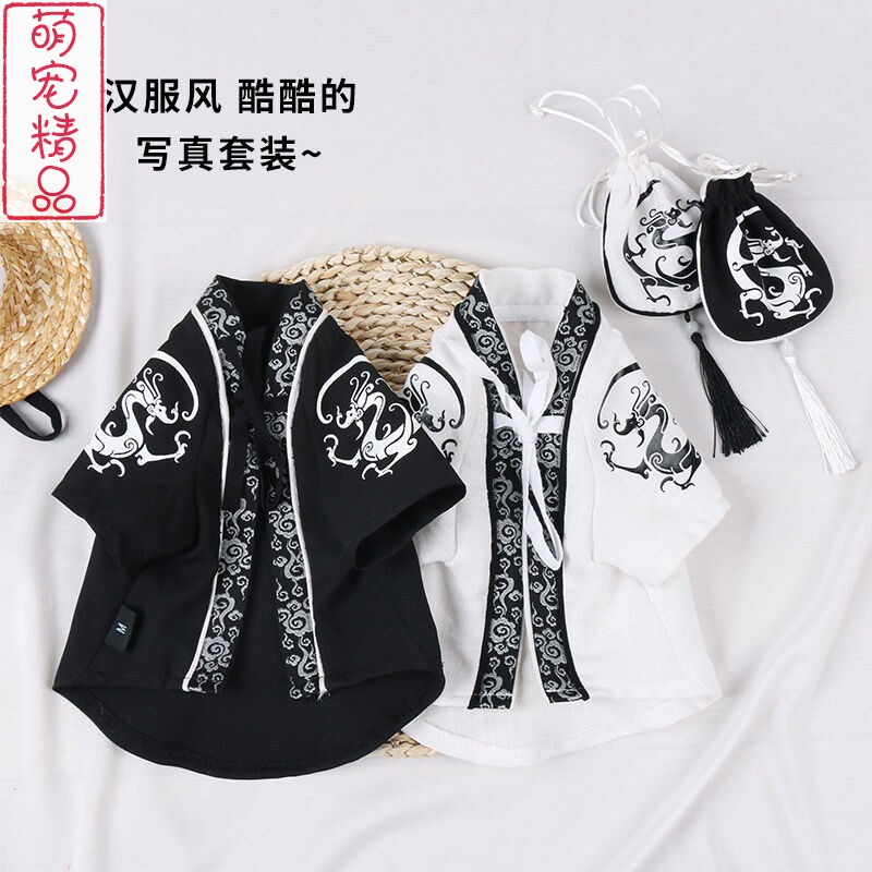 宠物汉服抖音同款龙袍防掉毛服饰猫咪衣服夏季薄款小型犬狗狗衣服