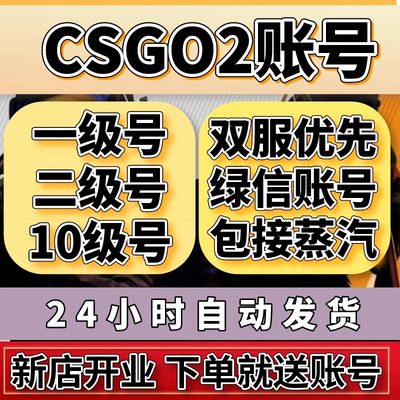 CS2优先账号csgo官匹国服绿信号账号一二级定级白银黄金刷箱子号