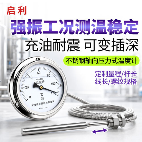 工业不锈钢压力式耐震充油温度计