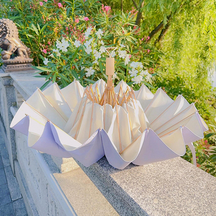 韩系圆角雨伞晴雨两用女防紫外线全自动便携小巧折叠太阳遮阳伞