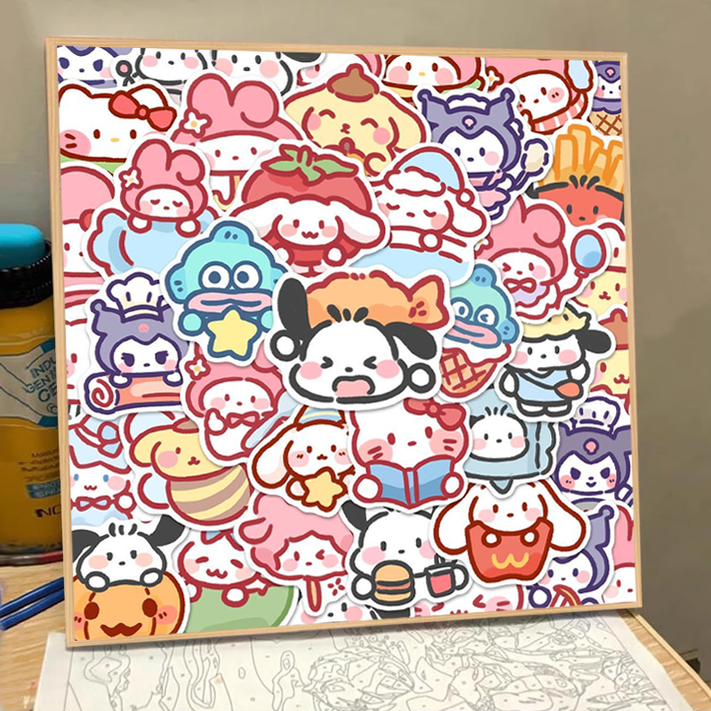 三丽鸥堆堆乐数字油画填色手工diy手绘丙烯儿童可爱填充油彩画
