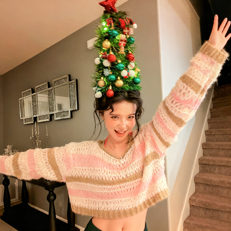 【出片神器】丝带头顶圣诞树装饰