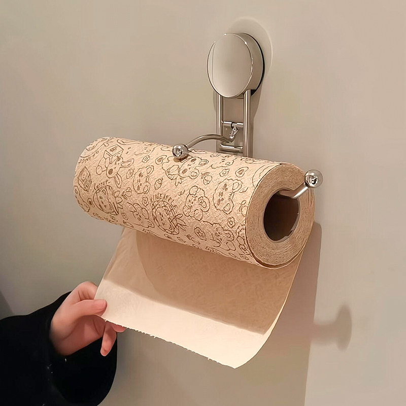 不锈钢吸盘厨房纸纸巾挂架免打孔无痕厨房懒人抹布上墙挂架置物架,收纳整理,纸巾架,淘宝优惠券,粉丝福利购,淘宝优惠卷