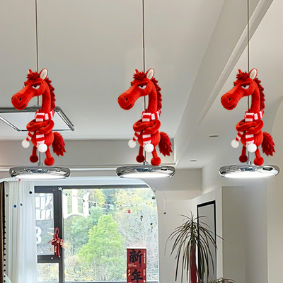 【马年吉祥物】红色小马挂件入户门把拉手保护套玩偶新年装饰挂饰