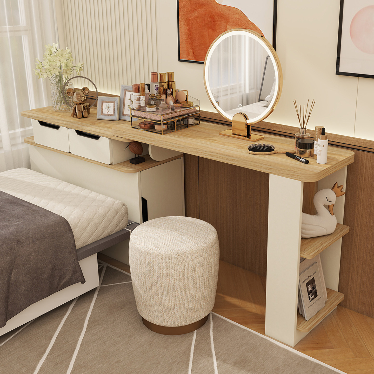 床尾夹缝极窄长条置物柜