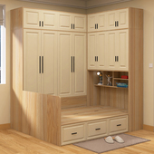 衣柜床一体小户型卧室家用儿童实木榻榻米床带两侧衣柜收纳柜组合