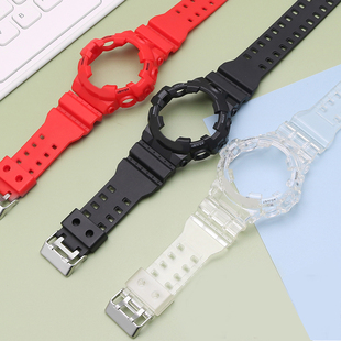 5413外表壳表带5522冰韧透明配件 735 适配卡西欧黑武士GA700 710