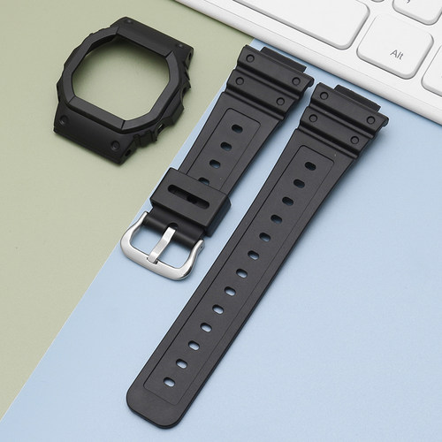 适配卡西欧GWB/DW-5600BB/LS/SK/E/GW5000小方块黑色表带表壳配件