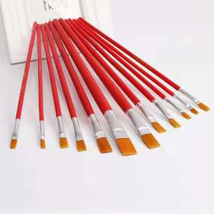 红杆画笔尼龙油画笔水彩水粉丙烯画笔套装 工业涂胶油漆刷排笔