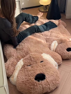 旺财狗抱枕蒲团垫毛绒趴趴狗可做地垫懒人沙发卧室飘窗可爱地毯