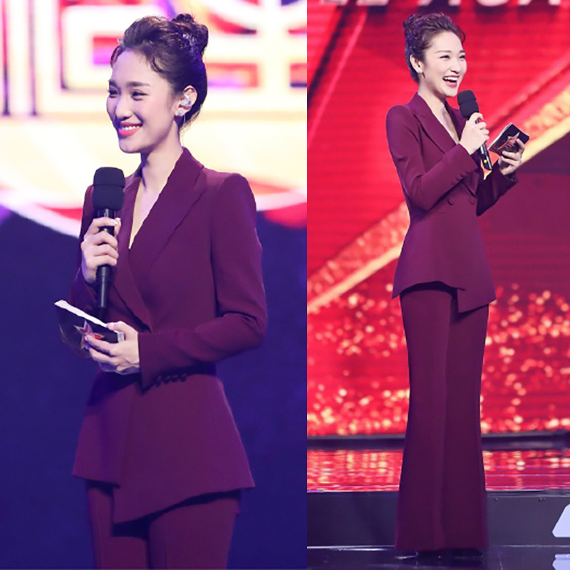 职业西装套装主持人女神范