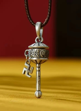 万字符卍吊坠复古工艺女款手串背云挂件万字符小众款项链挂坠长款