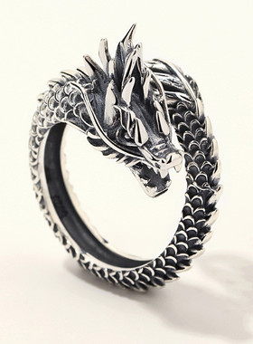 新款时尚龙形戒指指环男潮炫酷霸气开口小众单身戒个性冷淡风配饰